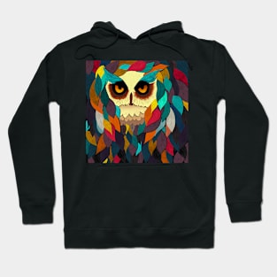 Abstract owl with leaves Hoodie